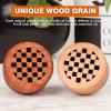 Essential Oil Car Diffuser, 2 PCS Checkered Car Aromatherapy Chequerboard Wood Diffuser with Vent Clip view 3