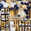 2026 Graduation Party Decorations Balloon Boxes, 4 Pieces GRAD Black Balloon Boxes with Letters of GRAD and Balloons, 2026 for Graduation Party Supplies, Class of 2026 School Grad Party Supplies view 1