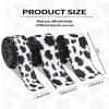 3 Rolls Wired Cow Grosgrain Ribbon, 15 Yards Wired Cow Print Ribbon Black and White Ribbon Animal Print Ribbon, Cow Spot Pattern Ribbon, Animal Print Ribbon for Wreath Bow DIY Crafts Party Decoration view 2
