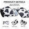 3 Rolls Wired Cow Grosgrain Ribbon, 15 Yards Wired Cow Print Ribbon Black and White Ribbon Animal Print Ribbon, Cow Spot Pattern Ribbon, Animal Print Ribbon for Wreath Bow DIY Crafts Party Decoration view 3