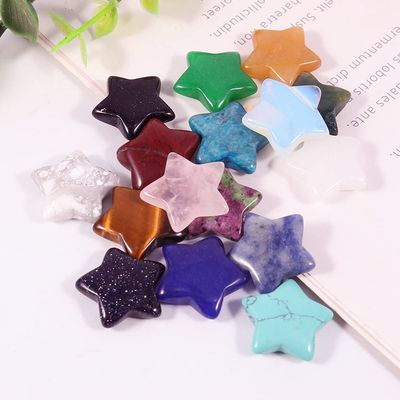 10pcs Natural Quartz Pentagram Stone Five-Pointed Star Shape Meditation Crystal Gemstones Home Decor Mixed Color