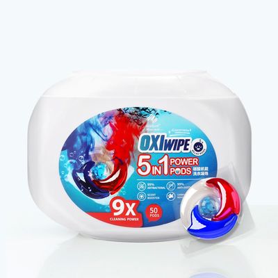 Newbark Laundry Detergent Pods 4 in 1 Oxiwipe Laundry Pacs,High Efficiency (HE), Stain Fighter,Fresh Scent, 50 Counts