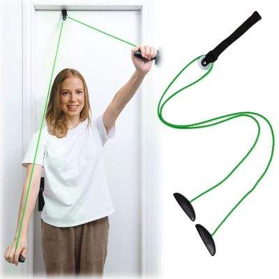 Shoulder Pulley Over The Door Physical Therapy System, Exercise Pulley, Alleviate Shoulder Pain and Facilitate Recovery from Surgery (Green)