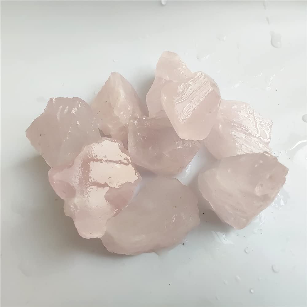 1pcs Bulk Raw Stone Jade Amethyst Irregular Natural Rock Lazuli Mineral Specimen Collection Garden Decor,Pink Crystal,3-5cm