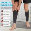 KEKING Calf Compression Sleeves for Men Women, Leg Compression Sleeves, Footless Compression Socks for Running, Shin Splint Support for Sports, Varicose Vein Treatment Legs & Pain Relief, Gray 3XL view 4