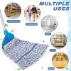 Nuogo 10 Pcs Commercial Mop Head Replacement Floor Cleaning Wet Heavy Duty Commercial Mop Refills General Cleaning(27.6 Inch,White, Blue) view 4
