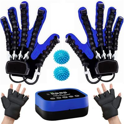 FXNFXLA Rehabilitation Robot Gloves Both Hand, 2nd Generation Upgrade Rehabilitation Robot Gloves Both Hand, for Patients with Hand Dysfunct(Size:L Code,Color:Left+Right)