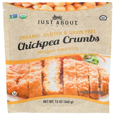 Just About Foods Organic Chickpea Crumbs, Non GMO, Gluten Free, 12 Ounce (Pack of 6)