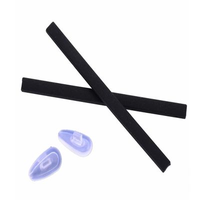 Caulo Replacement Kit of Temple Ear Socks and Nose Pads Compatible with Oakley Tincup OX3184 Glass Sunglass Frames (Black w Clear Nose Pads - 1 Set)