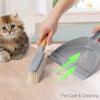 Small Dustpan and Brush Set - Mini Broom with Dustpan Set, Handheld Broom and Dust Pan Combo Set for Home, Pet Care, Car, 14 x 8.7 inch, Grey view 2
