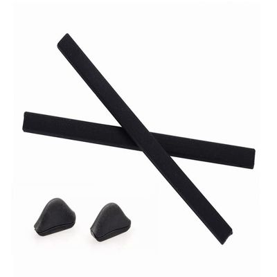 Caulo Replacement Kit of Temple Ear Socks and Nose Pads Compatible with Oakley Pitchman Asian Fit OX8096 Glass Sunglass Frames (Black w Asian Fit Nose Pads - 1 Set)