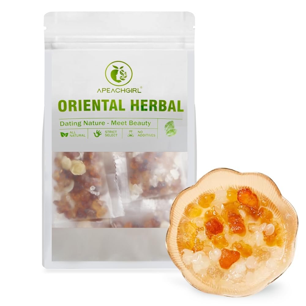APEACHGIRL Yunnan Premium Peach Gum, Snow Swallow, Honeylocust Rice Combination Set(20 Packs), All Natural Health Material, Satiety and Low Calories, 15g a Bag Total 320g