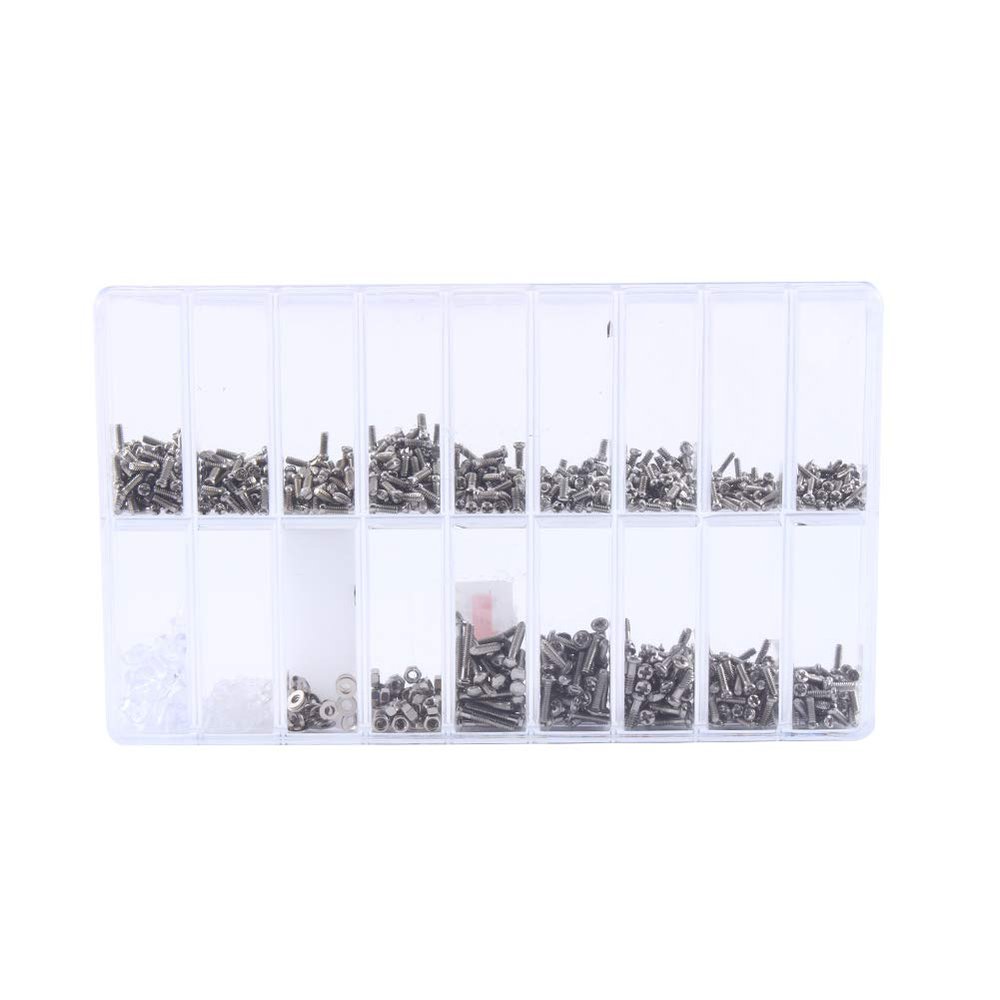 Eyeglass Repair Kit, 1000 pcs Stainless Steel Watch Tiny Screws Eyeglass Screws Bolts Nuts Washers Assortment Repair Replacement Kit