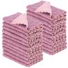22 Pack Kitchen Dish Cloths, Reusable Dish Towels, Nonstick Oil Washable Fast Drying, Super Absorbent Coral Velvet Cleaning Cloths for Cleaning Tableware, Kitchen, Bathroom(Pink-purple-10" x 6") view 1