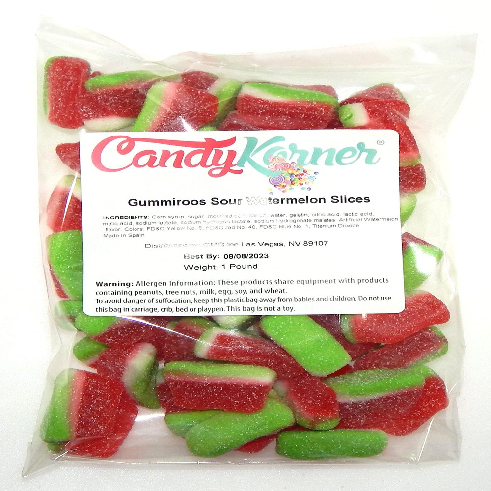 Gummi Watermelon Slice - Sour Watermelon Slice Gummi - Watermelon Slice Gummy 1 Pound (16 Ounce) By CandyKorner