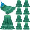 Nuogo 10 Pcs Commercial Mop Head Replacement Floor Cleaning Wet Heavy Duty Commercial Mop Refills General Cleaning(27.6 Inch,Green) view 1