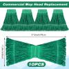 Nuogo 10 Pcs Commercial Mop Head Replacement Floor Cleaning Wet Heavy Duty Commercial Mop Refills General Cleaning(27.6 Inch,Green) view 2