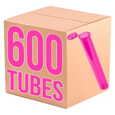 Tubes RVTUS | 600 Tubes | 109 MM, King Size, Squeeze Top, Child Proof, Air-Tight Lid, Eco-Friendly BPA-Free Plastic Container | Pink Translucent