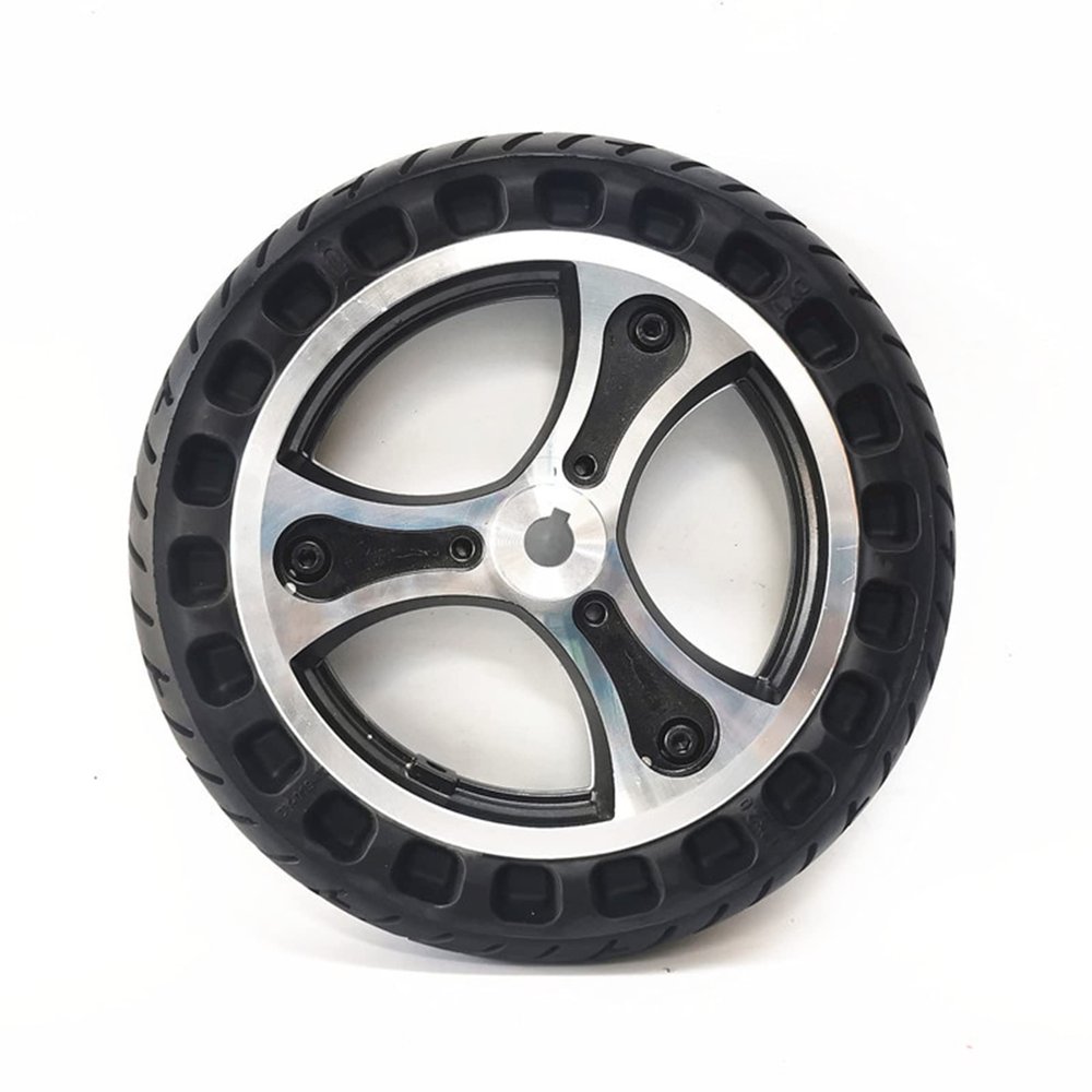 12inch Electric Wheelchair Rear Wheels Accessories, 12 1/2x2 1/4, Wheelchair Replacement Wheels Parts, Aluminum Alloy Hub, Honeycomb Solid Tires, Keyway: 6mm
