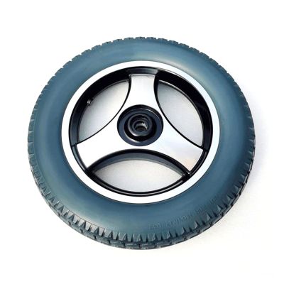 12 1/2X2 1/4, 12inch Wheelchair Rear Wheel Replacement Wheels, Electric Wheelchair Wheel Accessories, Rubber Solid Tire, Aluminum Alloy Hub, Key Width: 6mm