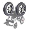 10x2, Electric Wheelchair Replacement Wheels Accessories, 10inch Wheelchair Front Wheels Casters Spare Wheels, Pneumatic Tire, Aluminum Alloy Hub with 12mm Bearing, Black, 1 Pair view 1