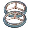 2-Pack, 22inch Wheelchair Rear Wheel Replacement Wheels, Electric Wheelchair Wheel Accessories Parts, Gold Aluminium Alloy Hub, Non-Pneumatic Solid Tires, Key Width: 6mm view 1