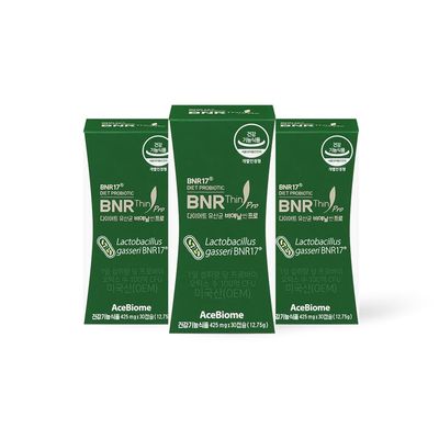 AceBiome BNRThin Pro, Lactobacillus Gasseri BNR17, 10 Billion CFU Guaranteed, Digestive Health, 30Capsules x 3packs