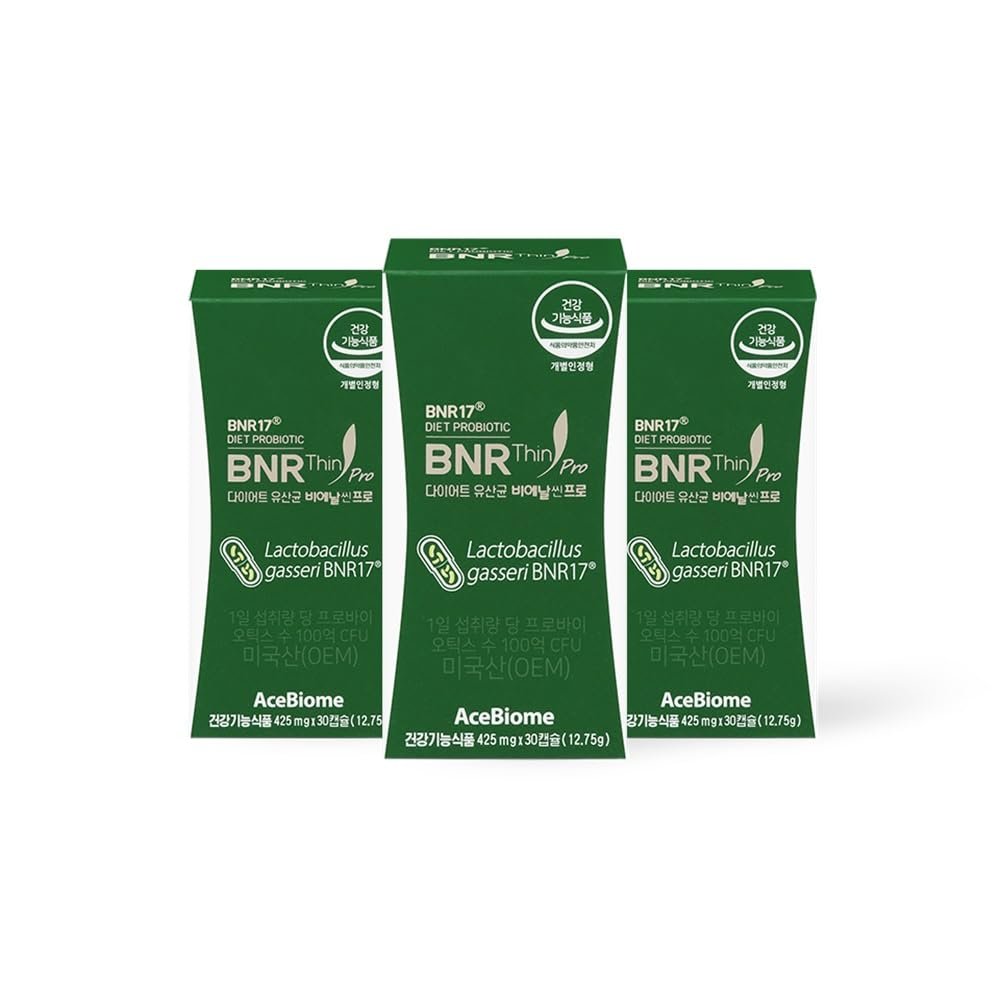 AceBiome BNRThin Pro, Lactobacillus Gasseri BNR17, 10 Billion CFU Guaranteed, Digestive Health, 30Capsules x 3packs