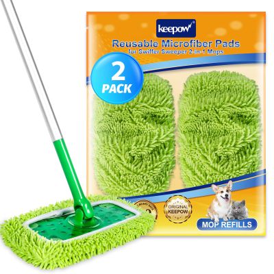 Reusable Microfiber Mop Pads Compatible with Swiffer Sweeper, Dry Sweeping Cloths, Wet Pads Refill for Swiffer Mop Pads Replacement Sweeping Mopping Pad Refills for Hardwood Surface Floor Cleaning