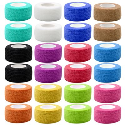 24pcs Self Adhesive Bandage Wraps, 1in 5 Yards, Multicolor