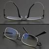 DIBAKO Blue Light Blocking Reading Glasses HD Ultra Light Eyeglasses Square Half Frame Computer Readers Black Frame Eyewear (Size : +1.00) view 2