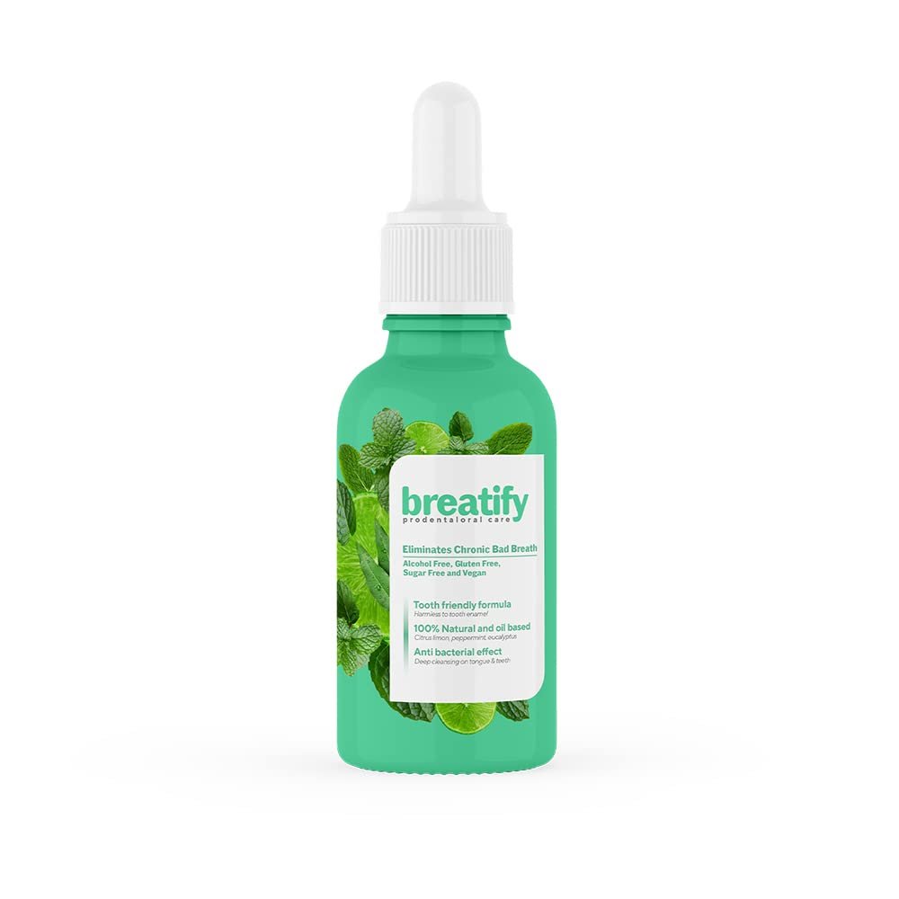 BREATIFY Bad Breath Treatment  Dry and Bad Mouth Smell Removing Drops  Easy to Carry and Handy Fresh Breath Oil serum, 20 mL, 0.68 Oz (Pack of 1, 0.68 Oz)