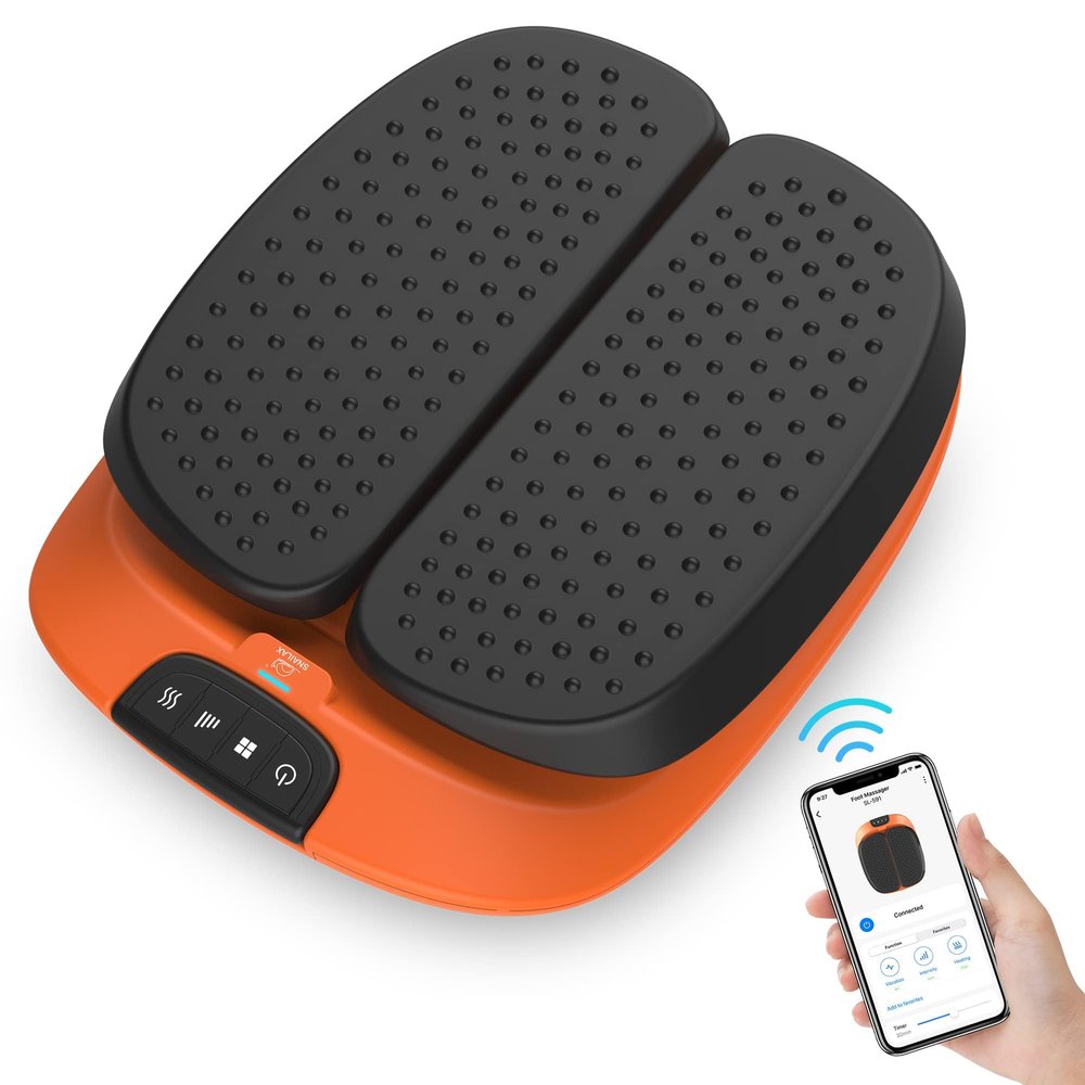 Snailax Vibration Foot Massager with Heat, App Control, Adjustable Vibration Electric Foot Massager Machine for Circulation, Plantar Fasciitis, Pain, Remote Control