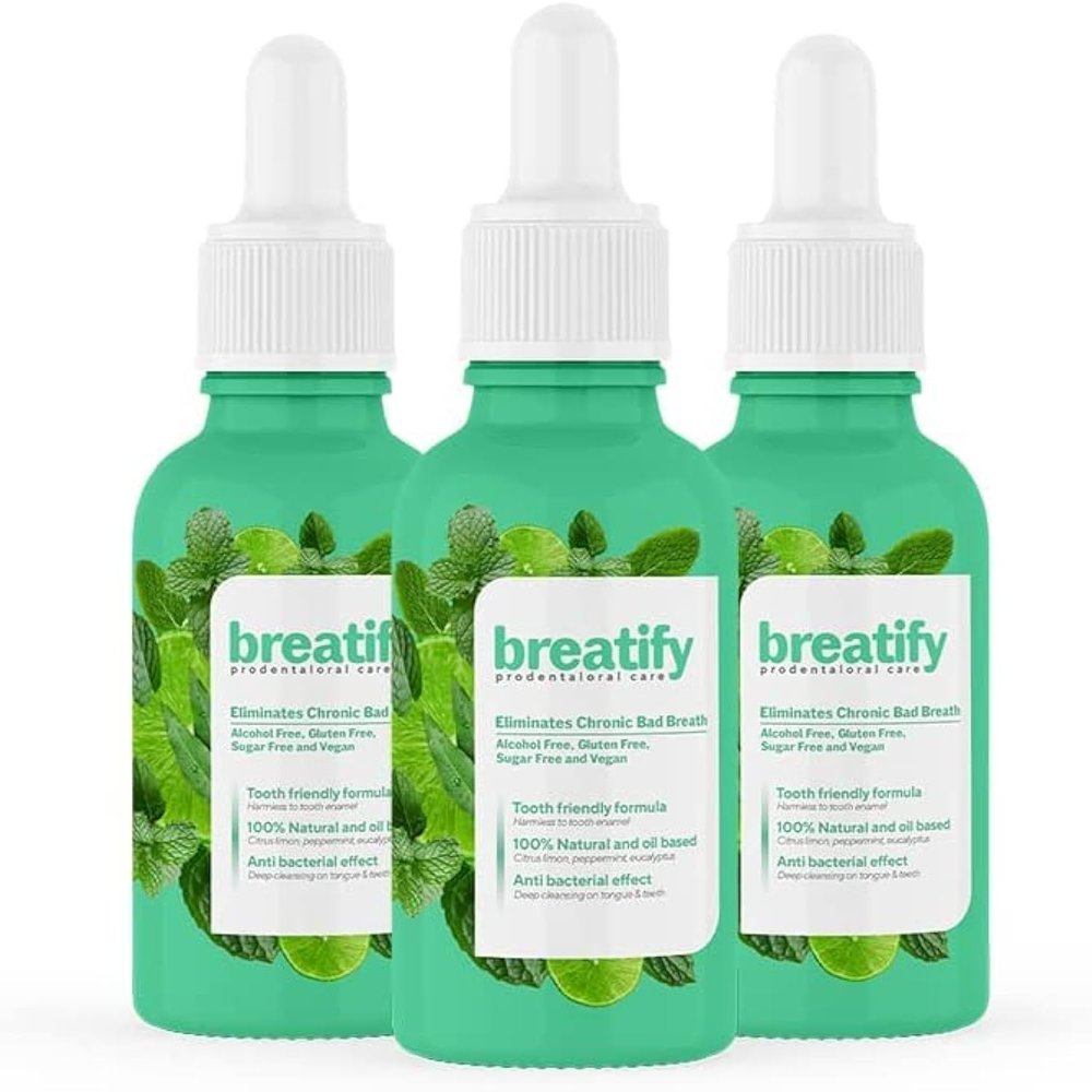 Breatify Bad Breath Eliminating Serum  Bad Mouth Smell Removing Drops  Easy to Carry and Handy Fresh Breath Oil-serum, 20 mL, 0.68 Oz (Pack of 3, 2.04 Oz)