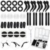 50 Pcs Eyeglasses Retainers Sets 12 Pairs Anti Slip Adhesive Glasses Nose Pads 4 Round Ear Grips 4 Silicone Ear Hooks Holders 4 Glasses Temple Tips Sleeve for Repair(Black) view 1
