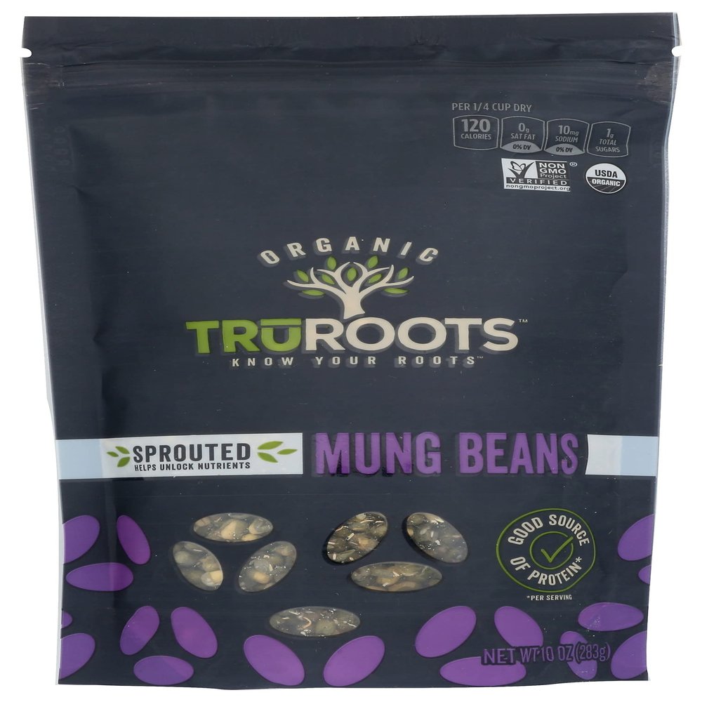 TruRoots Organic Sprouted Mung Beans, USDA Certified Organic, Gluten Free & Non-GMO, 10 Oz (Pack of 6)