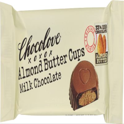 Chocolove Almond Butter Cups, Milk Chocolate, Non-GMO, 1.2 Oz (Pack of 12)