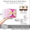 Shallive 6x6x4 Inch 24 Pcs Pink Boxes Small Gift Boxes with Lids and Ribbons Watercolor Polka Dot Bridesmaid Proposal Boxes Empty Box for Candle Craft Cookies Baby Shower Girls Birthdays view 3