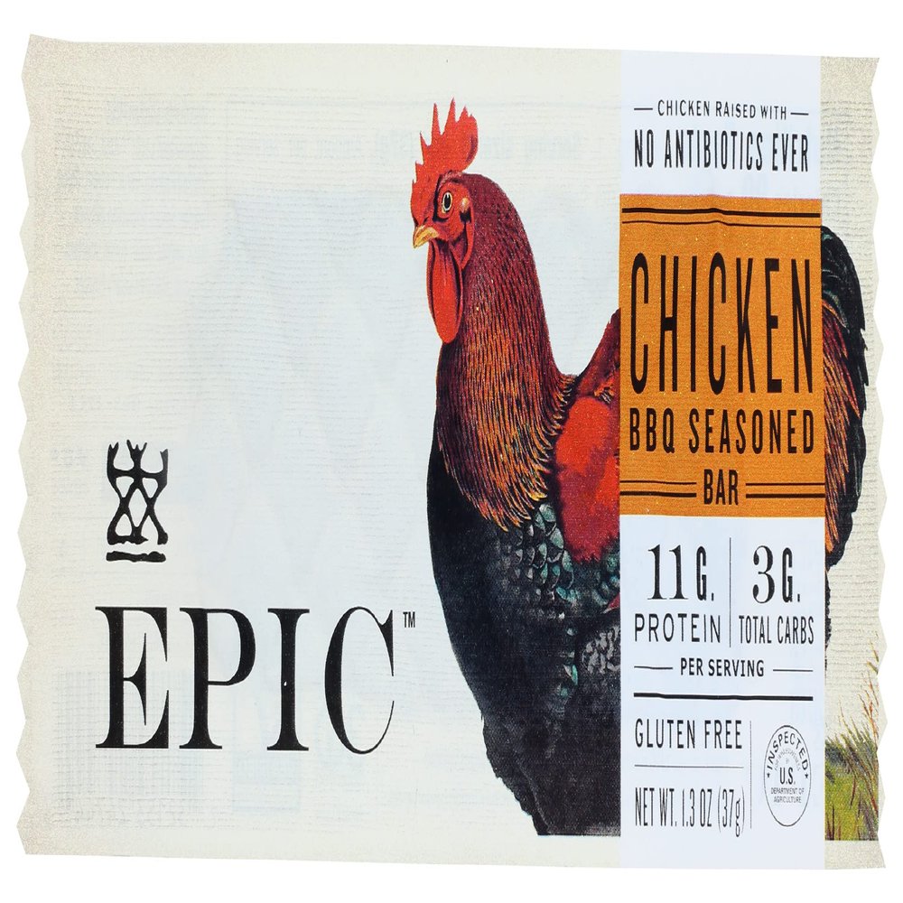 Epic Chicken Barbeque Seasoned Bar, Gluten Free, 1.3 Ounces (Pack Of 12)