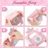Sinmoe 12 Pcs Winter Wonderland Party Favor Box Birthday Gable Boxes Snowflake Treat Boxes Paper Goodie Gift for Wonderland Birthday Winter Holidays Baby Shower Weddings Decorations(Pink) view 3