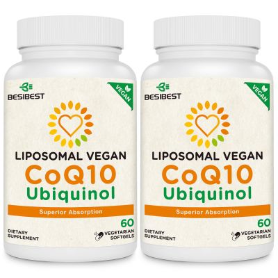 Besibest 1000mg Liposomal CoQ10 Ubiquinol, 120 Vegan Softgels, High Absorption Ubiquinol CoQ10 Supplement, Active Antioxidant Form of Coenzyme Q10 for Heart Function & Energy Production