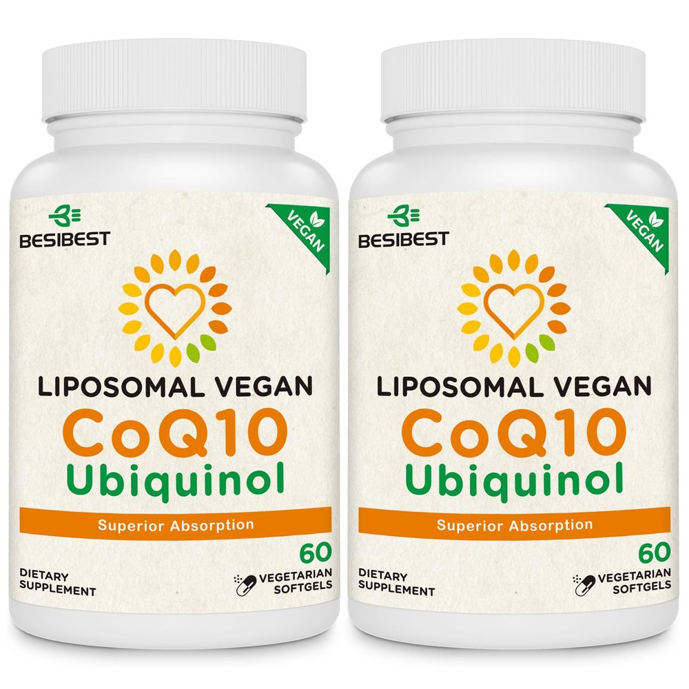 Besibest 1000mg Liposomal CoQ10 Ubiquinol, 120 Vegan Softgels, High Absorption Ubiquinol CoQ10 Supplement, Active Antioxidant Form of Coenzyme Q10 for Heart Function & Energy Production
