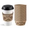 100 pack Coffee Cup Sleeves Disposable 10-20 oz for Hot Drinks Paper Corrugated Coffee Sleeves Reusable Heat Insulation & Hand Protection Holds Hot and Cold Drinks Espresso Coffee Milk Tea view 1