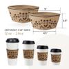 100 pack Coffee Cup Sleeves Disposable 10-20 oz for Hot Drinks Paper Corrugated Coffee Sleeves Reusable Heat Insulation & Hand Protection Holds Hot and Cold Drinks Espresso Coffee Milk Tea view 2