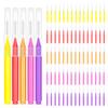 EasyHonor Braces Brush for Cleaner Interdental Brush Toothpick Dental Tooth Flossing Head Oral Dental Hygiene Flosser Toothpick Cleaners Tooth Cleaning Tool (5 Warm Colors,75pcs) view 1