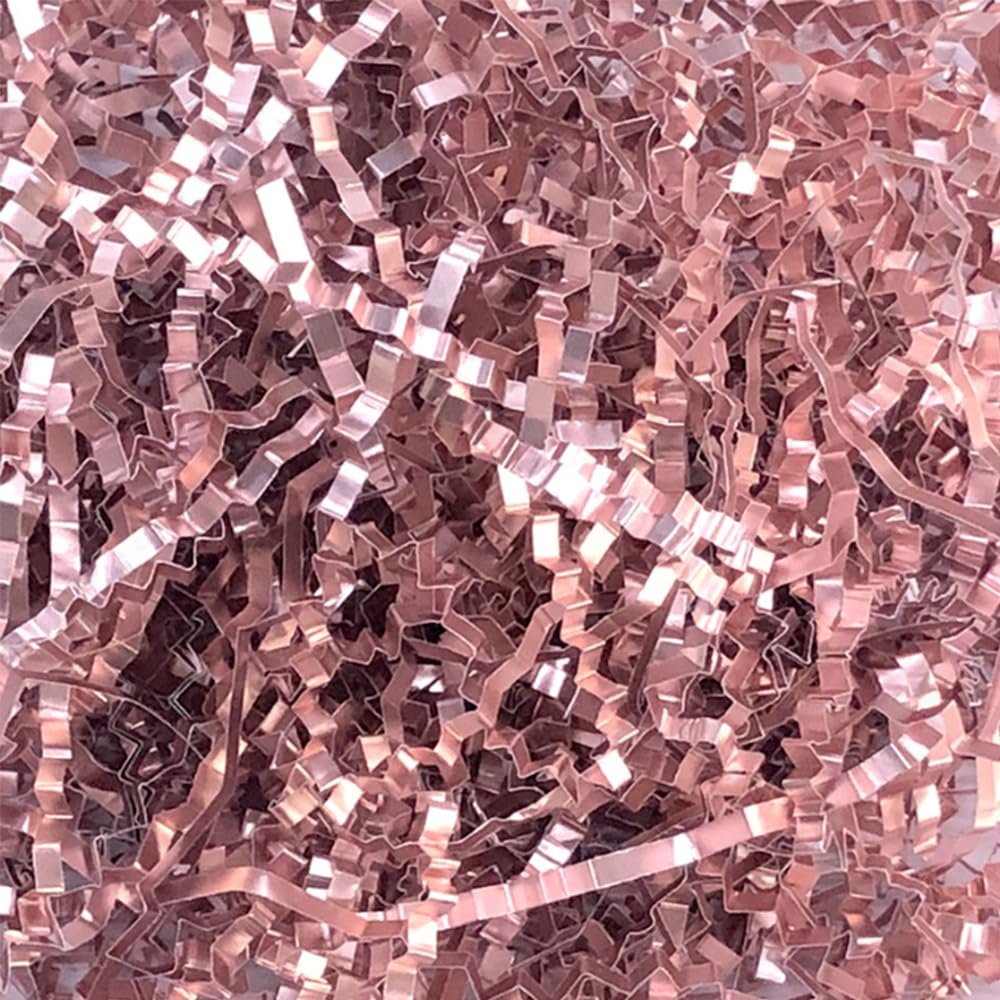 Keoferlo Shredded Paper Pink Basket Filler 1/2 LB Gift Box Crinkle Cut Paper Shredded Stuffing Rose Pink Grass for Valentine Day Packing Shipping Decorations Wrappings