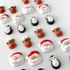 12 Mini Christmas Shapes by Simply Sucr | Royal Icing Santa, Reindeer & Penguins | Edible Holiday Cupcake Toppers & Sprinkles (12 Pieces) view 1