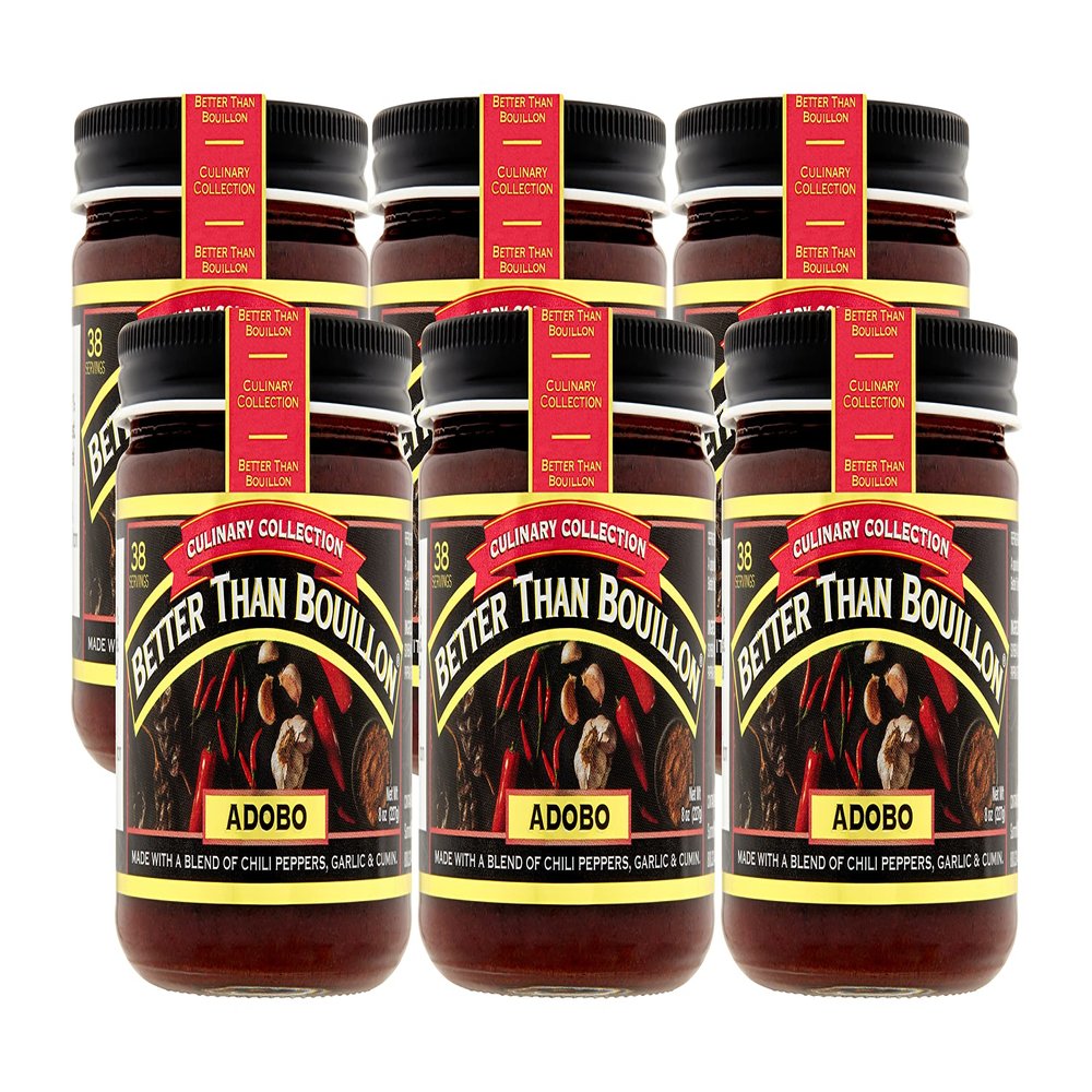Better Than Bouillon Culinary Collection Base, Adobo Base, Contains 38 Servings Per Jar, 8-Ounce Glass Jar (Pack of 6)