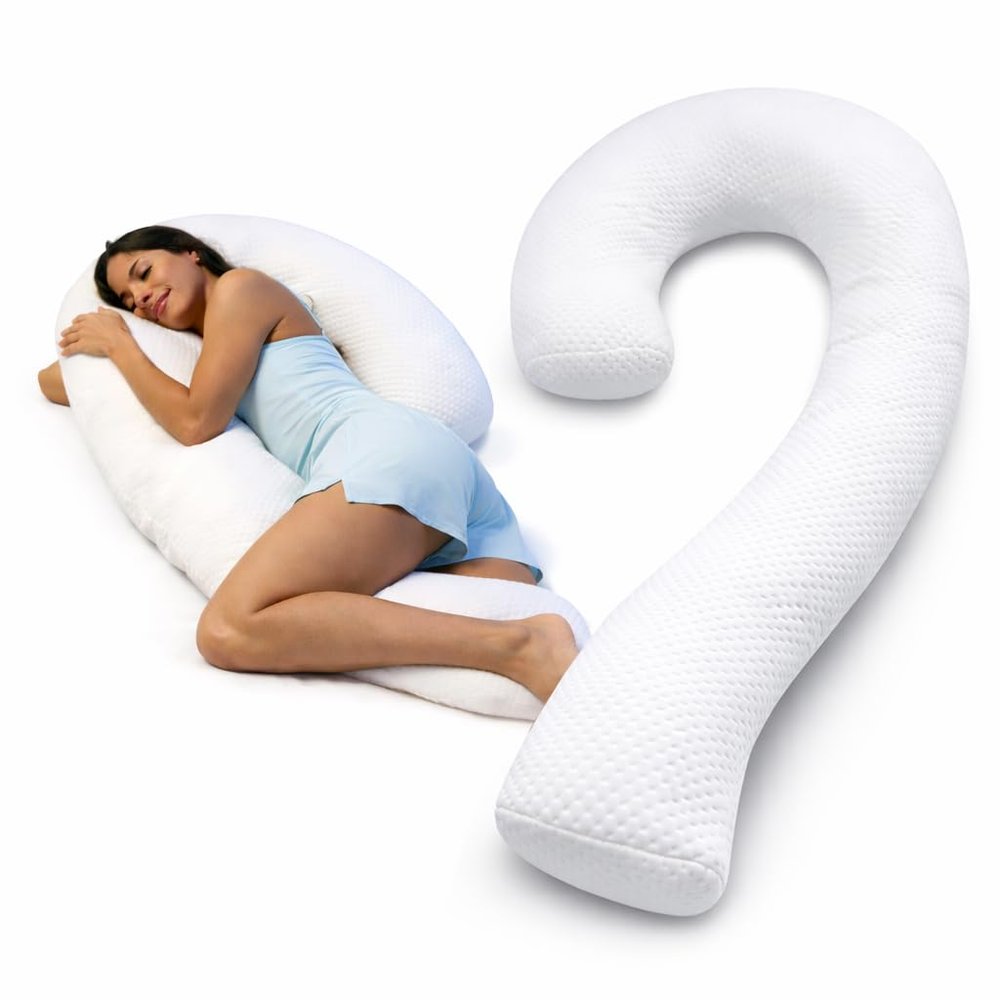 Contour Swan Original Body Pillow | Cozy, Huggable Pillow for Back, Hip, Knee, and Leg Relief | Total Comfort and Support for Side Sleepers | As Seen on TV