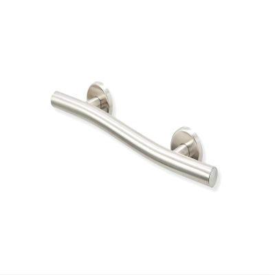 18 Wave-Shaped Grab Bars for Shower in 1.25 Dia, Right Handed | ADA Handicap Grab Bars for Seniors Can Hold up to 500 lbs | Grab Bars for Wall in Brushed Finish